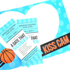 Supplies for a basketball themed date night.